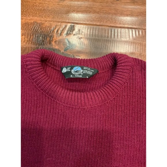 Swandri Mens Maroon Wool  Long Sleeve Crewneck Sweater, Size XL - Picture 4 of 5